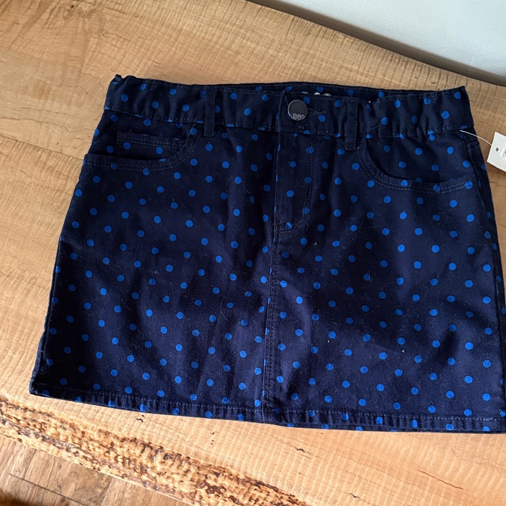 NWT GAP Kids Navy Polka Dot Skirt 14